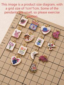 1pc Elegant Fashion Cartoon Animal Series Pig, Goose, Snail, Horse, Kitten DIY Delicate Pendant, 18K Gold Stainless Steel Material, DIY Jewelry Accessory, Necklace Accessory, Bracelet Accessory, Earring Accessory, Keychain Accessory, Bag Accessory, Charming Women Jewelry Accessory, Wallet Accessory, Small Pendant, Gift - Multicolor - View 2