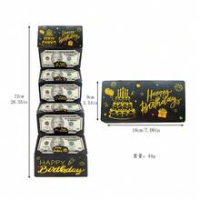 1 Surprise Birthday Cash Gift Envelope With 6 Slots - Elegant Black And Golden Design, Unisex Holiday Money Holder For Any Celebration, Unique Cartoon Fantasy Keepsake | Stylish Gift Envelope | Exquisite Souvenir - Single Piece - View 7