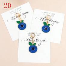 3pcs/6pcs Elegant Blueberry Keychains With Gratitude Card - Fashionable Keychains For Women And Men, Fruit Charm; Comes With Inspiring And Encouraging Cards, Cute For Wallet, Backpack, Car Accessories, Love And Care Party Gifts - Silver - View 1