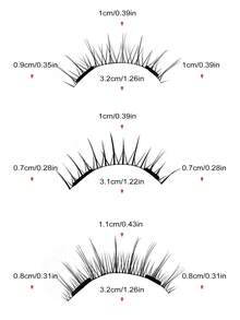 4对磁性假睫毛套装，包含2个磁性夹子，混合款式，无需胶水，夜间无需卸除，持久耐用，自然逼真，可重复使用，7-13毫米仿貂毛假睫毛，适合日常佩戴，防水，卡通风格，外眼角加长设计，放大双眼，纤长纤细，是旅行、海滩、露营的理想之选，也是母亲节的最佳礼物，粉色套装 - 眼尾拉長款 - 查看 4