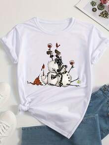 Tallas Grandes - Tallas Grandes - Camisetas Elegantes de Manga Corta para Mujer - Negro - Ver 6