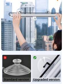 1pc Portable Blackout Roller Blind With Suction Cups, Sun Shading, Heat Insulation, Privacy Protection, No Installation Required, Essential For Home, Travel, Suitable For Home, Bedroom, Office, Bathroom, Car Sun Visor - Silver - View 9