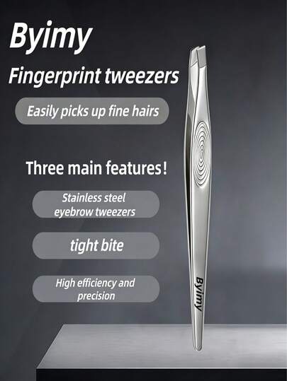  Byimy Brand Depilation Fingerprint Tweezers, Stainless Steel Eyebrow Tweezers, Eyelash Extension Tools, Beard Tweezers, Depilation Tools, Suitable For Men And Women