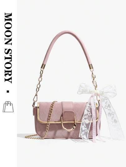 2026新款时尚腋下小包，高品质简约优雅链条方形单肩包，百搭休闲菱形图案斜挎包