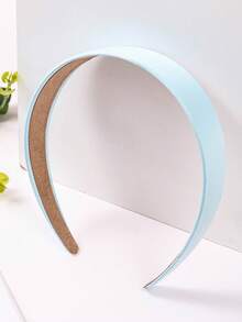 3 件装女士多款式蓝色发带，时尚海绵/纯色/条纹顶部打结发带，适合运动和日常佩戴的发饰 - 淺藍色 - 查看 6