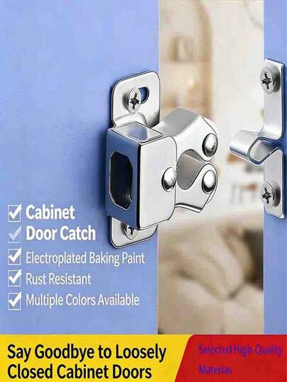 10pcs. Cold Rolled Steel Ball Catch For Cabinet Doors, Easy Install Furniture Hardware For Wardrobe Closet Cupboard