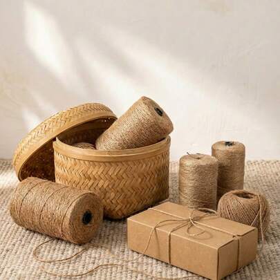 Cirelle 100미터 2mm 빈티지 황마 코드 리본 선물 포장 활 공예 수공예 DIY 재봉 천연 황마 로프 홈 파티 생일 장식