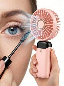 2026升级版手持迷你风扇，USB便携式数字显示屏，静音办公桌学生宿舍可充电户外风扇，带LED显示屏的便携式手持风扇，三合一手持/颈挂/桌面风扇，90°可折叠桌面风扇带底座，5档睫毛风扇化妆风扇，母亲节礼物，卧室装饰，花园，厨房装饰，夏季，海滩，旅行必备，房间装饰，软萌，毕业季礼物 - 彩色 - 查看 3