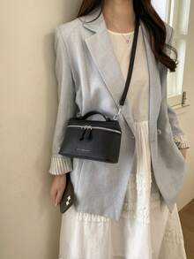 Niche Versatile Handbag For Women, New Arrival Spring Season Elegant Commuter Box Shoulder Crossbody Bag - Black - View 3