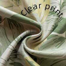 1pc American Country Style Polyester Fiber Leaf Print Blackout Thermal Curtain - Multicolor - View 6