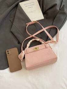 Fashionable Versatile Contrast Color Casual Tote Bag For Women - Pink - View 9