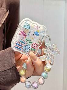 1 miếng dán hình gấu graffiti + dây đeo, tương thích với Apple thế hệ thứ 4, Pro 1/2/3, ốp lưng mềm sáng tạo. - Nhiều màu - Xem 5