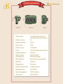 D8 Wireless Earbuds Headphones, Bass Stereo Ear Buds, LED Display In Ear Earphones, Buit-In Mic, Button Control, Time Display, Headset With Charging Case, For IOS Android, Laptop Pad Phones Gym Exercise Runnin, Removable, Can Be Damped On Waist Belt, Belt, Podket, Etc - View 13