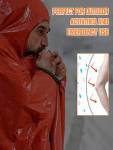 应急保暖毯，双面隔热雨披，反光求生毯，高可见度反光毯，户外露营装备，露营用品，露营必备品 - 多色 - 查看 4