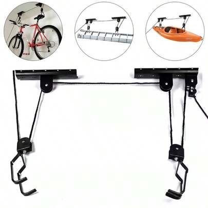 Heavy Duty Ceiling Storage Hoist Rack Pulley Garage Shed Max 50kg Car Roof Box