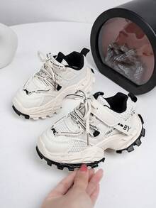Giày thể thao đế dày mới cho trẻ em, màu xám, chất liệu vải lưới thoáng khí, đế mềm chống trượt, giảm sốc, bền bỉ, giày thể thao ngoài trời thường ngày dành cho cả nam và nữ. - trắng - Xem 3