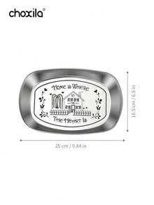 1 khay khắc bằng thép không gỉ, đĩa gia dụng, khay đựng trái cây và đồ ăn nhẹ, khay đựng đồ trên bàn cà phê, khay dã ngoại. - đĩa - Xem 11