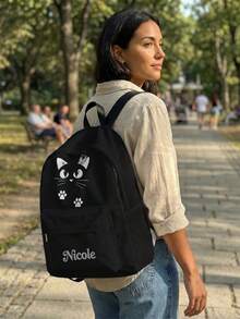 Customized Embroidered Pocket Backpack, Personalized College Backpack, Travel Backpack, School Backpack, Laptop Bag, Custom Backpack, Casual & Fashionable - Multicolor - View 3