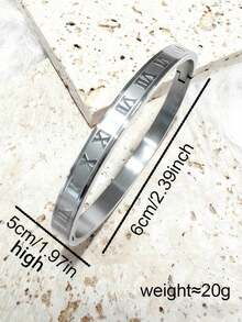 Men's Retro New Stainless Steel Rings, Multi-Style Design (Roman Numerals, Four-Leaf Clover, Rhinestone Etc.), Everyday Commute Luxury Accessory, Stackable, Hypoallergenic, Niche Design, Holiday Gift - Silver - View 7