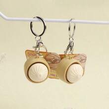 1pc/2pcs Mini Bun Squeezing Keychain - Creative Stress Relief Portable Accessory, One-Click Air Release Tool, Cute Novelty Desktop Prop - Holiday Gift, Creative Surprise, Perfect Present - Multicolor - View 8