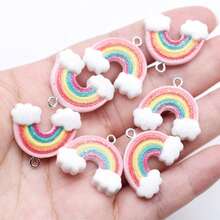 树脂仿真彩虹吊坠 DIY 耳环项链钥匙扣饰品配件 - 彩色 - 查看 4
