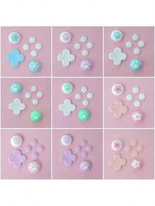 DATA FROG Joy-Con 按键贴纸 Switch NS 方向键贴纸 彩色猫爪摇杆帽 控制器配件 - 查看 4