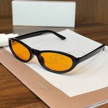 1 Pair Men's Fashion Acrylic Glasses, Street Hip-Hop Style, Brown Rectangular Frame, Suitable For Vacation, Outdoor Activities And Street Wear - Multicolor - View 10