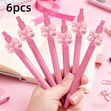 Bộ 4/6/10 bút bi hình nơ, bút bi rút màu hồng chủ đề nơ, thích hợp làm quà tặng tiệc tùng, đồ dùng học tập và văn phòng phẩm, dụng cụ viết cho trường học và văn phòng. - Hồng - Xem 8