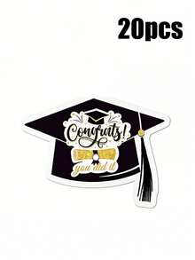 Cartoon Graduation Cap Black Disposable Paper Napkins, Festive Table Decor Napkins. Perfect For Graduation Season And School Celebration Table Settings. - Multiple Styles - View 9