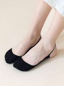 chuanwa（2） 1/5/10 Đôi Vớ nữ bằng lụa băng mỏng nhẹ thoáng khí mùa hè và thu, có quai nửa bàn chân và đệm, không bị tuột gót. - Nhiều màu - Xem 16