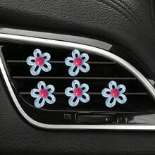 5pcs Transparent Hollow Flower Car Air Vent Decor, Fresh & Healing Fashion Lightweight, Women's Car AC Vent Decor, Fragrance-Free - For Decoration Only - Hollowed-out Small Flowers - View 10