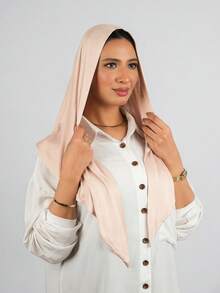 1pc Instant Triangle Hijab, All-In-One Tie-Up Design, Quick Wrap Without Slipping, No Undercap Needed, Suitable For Daily Wear, Prayer, And Outings - Multicolor - View 11