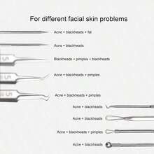 7pcs Acne Needle Kit Portable With Storage Box, Fashionable Professional High Precision Stainless Steel Acne Needle Set, Recommended By Beauty Salon Professionals, Suitable For Oily/Dry/Sensitive Skin, Dual-Head Acne Needle With Fine Needle + Pressure Ring, Single Round/Multiple Round Ring Needle/Spoon-Shaped Needle/Knife-Shaped Needle Design, Scar-Free Portable Acne Picking Needle For Home Use, Suitable For Beginners, Blackheads, Whiteheads, Acne, Holiday Gift - 1pcs - 查看 8
