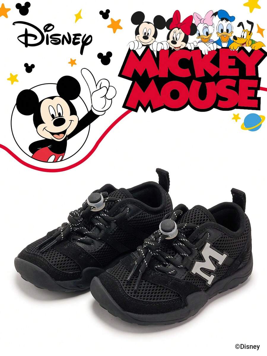 Disney Sản phẩm hợp tác chính thức với Mickey Mouse | Một đôi giày thể thao trẻ em, phù hợp cho sinh hoạt hàng ngày, lễ hội, thể thao và hoạt động ngoài trời. Giày ôm sát chân, chống trơn trượt, chống mài mòn và thoáng khí (Giày thể thao bé trai, giày ván trượt bé trai, giày thể thao trẻ em, giày thể thao bé gái, giày ván trượt bé gái) - màu đen - Xem 1