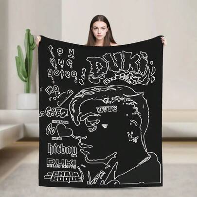 DUKI Rock Singer Flannel Blankets  Soft Bedding Throws For Couch Chair Camping Print Bedspread Sofa Bed Cover12.Jpg