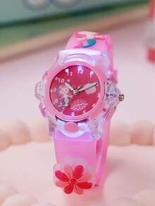 1pc/Set Mermaid Luminous Jelly Watch, Multi-Color Silicone Flashing Light Quartz Wristwatch For Teens, Suitable For Daily Wear, Gifts, Year-End Promotion, Online Exclusive, Birthday Present - Multicolor - View 3
