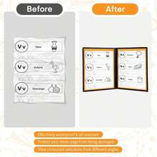 FLKQC 2PCS 8.5 X 11 Inch Menu Covers, 2 Page 4 View Transparent Restaurant Menu Covers, Fits A4 Size Paper, Menu Holder (2 Page) - ColorA - View 4