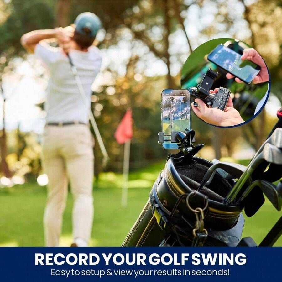 Record Your Swing Bag Phone Holder Clip To Your Bag No Equipment Needed Quick Setup Fits Any Cellphone - Standard - View 1