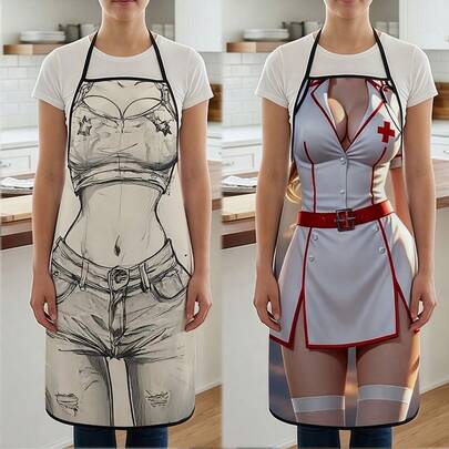 Bộ trang phục y tá nữ gồm 1 chiếc kèm tạp dề – Váy đồng phục tay ngắn màu trắng liền thân, thích hợp cho lễ hội Halloween và hóa trang.