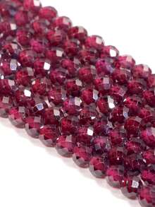 3毫米天然石水晶刻面珠子 - 3毫米天然菱锰矿青金石非洲绿松石虎眼石圆形迷你隔珠散珠，时尚珠宝制作材料，DIY独特项链、手链、耳环配件 - 彩色 - 查看 11