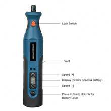 7.4V Lithium Power Electric Grinder, Compact Handheld Engraving Tool, Portable Rotary Kit For Polishing Drilling Grinding Jade Stone Crafting - Dusty Blue - View 10