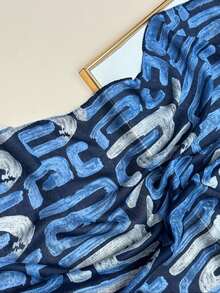 1 chiếc khăn quàng cổ nữ đơn giản in họa tiết, khăn quàng cổ thời trang, khăn choàng chống nắng đi biển mới, khăn choàng cho nữ - Nhiều màu - Xem 5