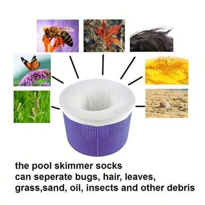 1pc/10pcs Pool Skimmer Socks Reusable Ultra Fine Mesh Pool Filter Socks For Above Ground & Inground Pools Pool Accessories For Debris Leaves Hair Bugs Removal Filter Basket Saver Pool Maintenance Supplies