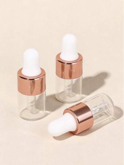 10/20 pièces Mini bouteilles en verre rose doré de 2 ml, bouteilles vides rechargeables pour huiles essentielles avec compte-gouttes, contenants de taille de voyage pour parfum, sérum, décoration de la maison pour la chambre, la salle de bain, le salon