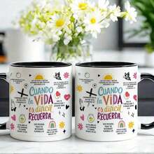 1pc 11oz Spanish Bible Verse Coffee Mug With Inspirational Christian Prayer Quotes - Colorful Spanish Scripture Cup, Dishwasher  Ceramic Tea Cup For Women, Men, Grandma, Grandpa - Ideal Birthday/Christmas Gift For Home, Church, Or Daily Use - Reusable Faith-Based Kitchenware With Spanish Bible Verse Printing, Pray Quote Design, And Durable Ceramic Construction For Hot Beverages. Cups With Bows, Anniversary Gift For Him, Tazas Para Café Bonitas, Cup Set, Cups Christmas, Coffee Mugs Large, Coffee Cups Reusable, Mugs For Couple, Coffee Cups For Men, Mugs Coffee Set, Termo De Agua, Travel Essential, Termo Para Café Caliente, Coffee Mugs Women, Coffee Cups - C - 查看 9