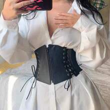 Punk Style Retro Elastic Super Wide Waist Seal Women's Decorative Shirt Dress Coat Waist Belt Women - 68公分 - 查看 4