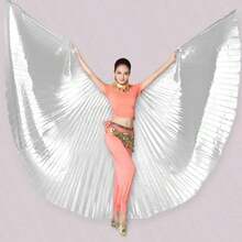 1pc Belly Dance Stage Performance Wings Dance Wings Stage Performance Props 360 Degree Cloak Butterfly Wings Gold Cape Street Photography Party Carnival Costume Nightclub Sexy Clothes - Wing - View 10