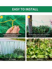 1,8m*0,9/1,8/2,7/3,6/5M Enrejado de plantas, red de crecimiento de poliéster resistente, enrejado de jardín con malla cuadrada para plantas trepadoras, verduras - multicolor - Ver 9
