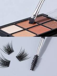 12支装黑色双头睫毛夹眉刷多功能眉眼化妆刷睫毛嫁接刷，专业家用户外男女通用 - 黑色 - 查看 6