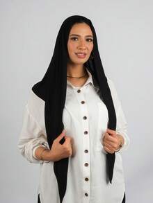 1pc Instant Triangle Hijab, All-In-One Tie-Up Design, Quick Wrap Without Slipping, No Undercap Needed, Suitable For Daily Wear, Prayer, And Outings - Multicolor - View 3